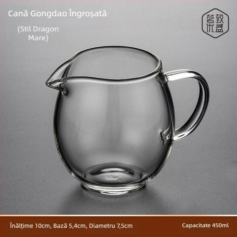 Pahar de ceai din sticlă rezistentă la căldură, cu separator și filtru – set pentru uz casnic