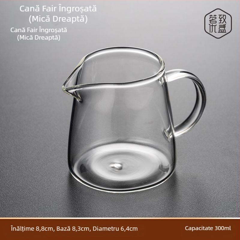 Pahar de ceai din sticlă rezistentă la căldură, cu separator și filtru – set pentru uz casnic