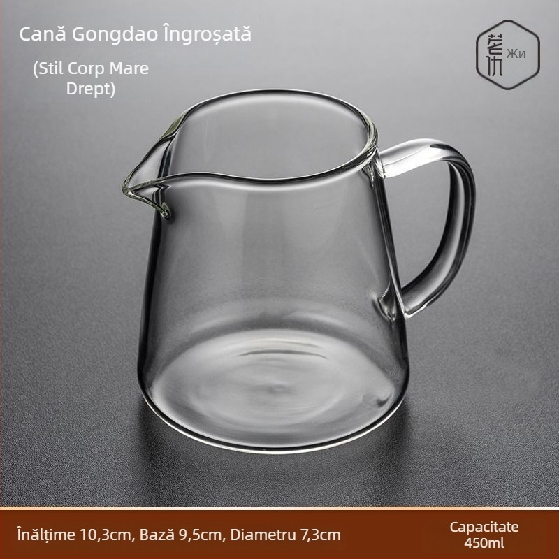 Pahar de ceai din sticlă rezistentă la căldură, cu separator și filtru – set pentru uz casnic