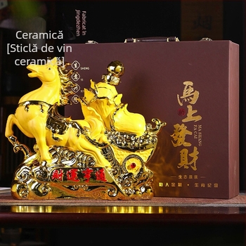 Sticlă de vin ceramică Jingdezhen cu cele douăsprezece zodii, 2,5 kg, cutie cadou, set de vin pentru uz casnic