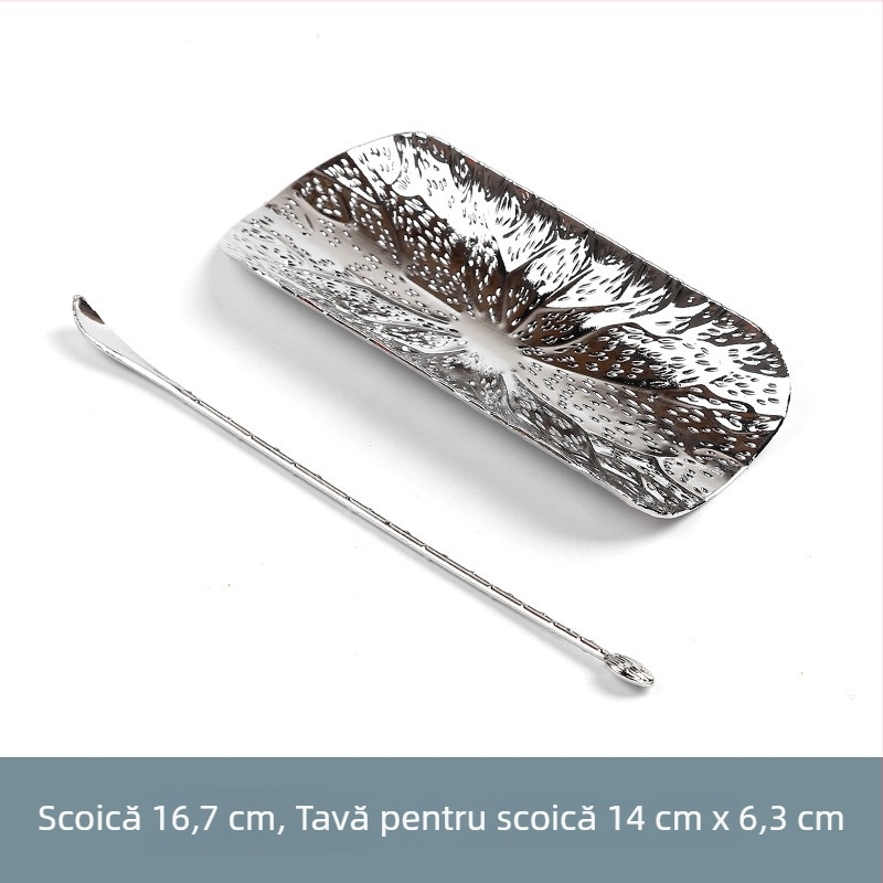 Set Gongfu pentru ceremonia ceaiului: linguriță de ceai, lingură de ceai, clește pentru ceai și accesorii din aliaj de cupru în culoarea cuprului