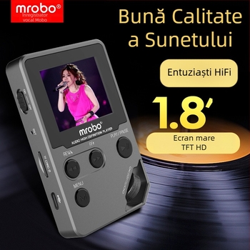 Mrobo C5 Lossless HiFi Bluetooth Walkman muzical hi-fi, MP3, Repetor pentru ascultare în engleză