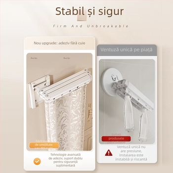Cortină de duș suprapusă cu ventuze, impermeabilă, pentru separarea uscat-umed