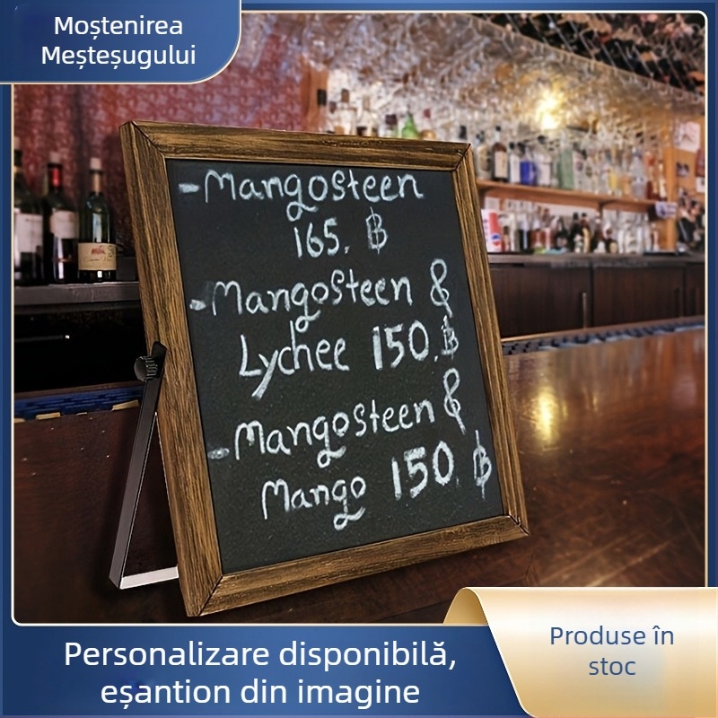 Panou de afișaj din lemn, cu finisaj ars și aspect vintage, pentru hoteluri, cafenele și restaurante
