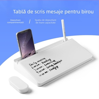 Tablă de scris din sticlă securizată pentru birou – tablă pentru notițe și mesaje, ștergătoare