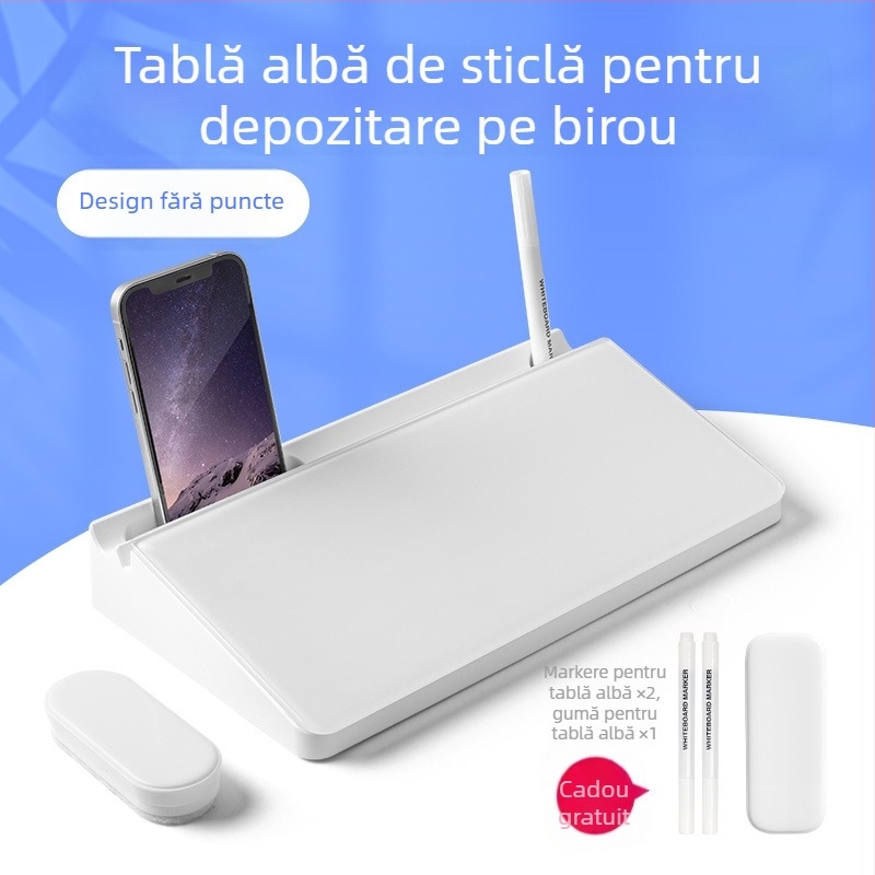Tablă de scris din sticlă securizată pentru birou – tablă pentru notițe și mesaje, ștergătoare