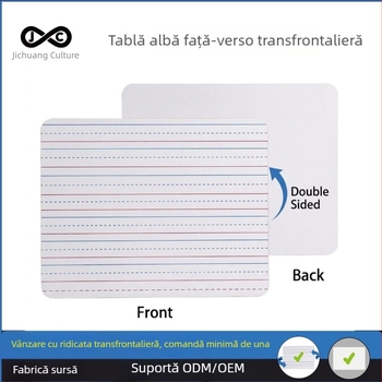 Tablă albă mică, cu două fețe, cu patru linii și trei celule, dimensiuni 9x12 inci, panou din lemn