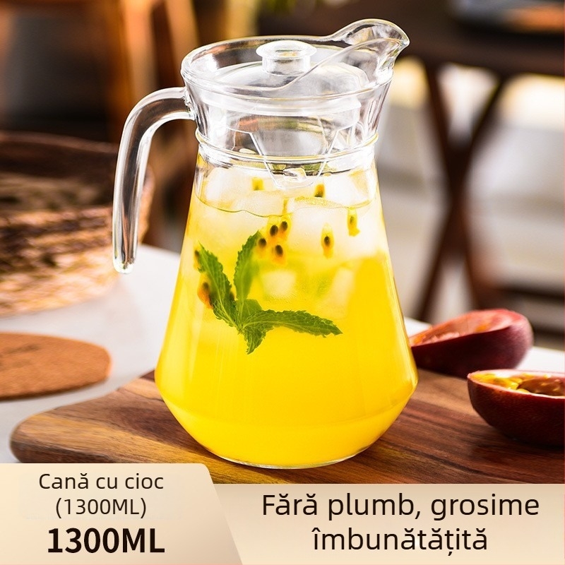 Xibi ceainic din sticlă, capacitate mare, pentru ceai, rezistent la căldură, cioc de rață