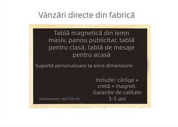 Tabla magnetică cu cadru din lemn masiv, stil retro, de agățat – pentru casă, învățarea copiilor și promovare în magazin, tablă de scris cu cretă, creativă