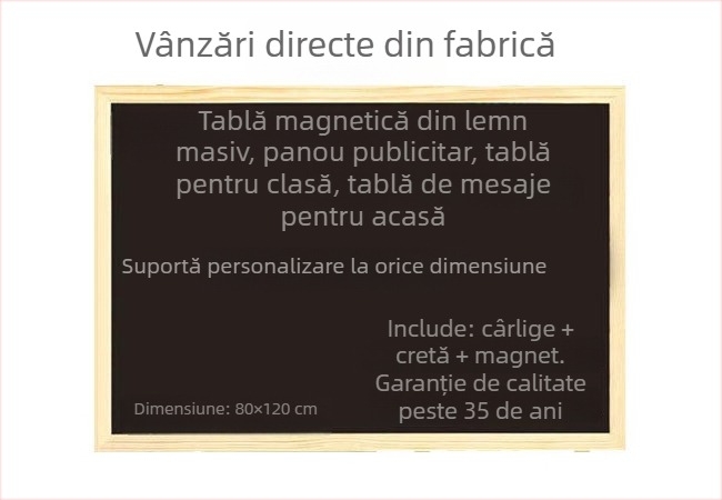 Tabla magnetică cu cadru din lemn masiv, stil retro, de agățat – pentru casă, învățarea copiilor și promovare în magazin, tablă de scris cu cretă, creativă