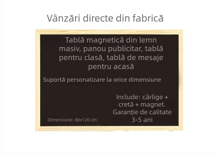 Tabla magnetică cu cadru din lemn masiv, stil retro, de agățat – pentru casă, învățarea copiilor și promovare în magazin, tablă de scris cu cretă, creativă