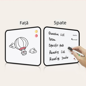 Tablă magnetică albă mică pentru scris – portabilă, ușor de șters, pentru notițe și mesaje; destinată utilizării la birou, acasă și desenelor copiilor