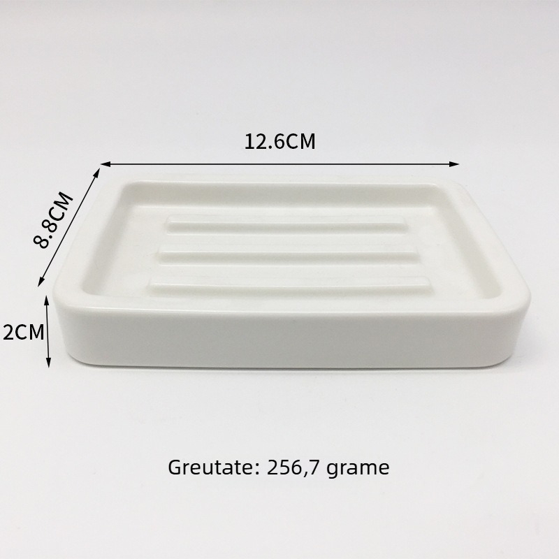 Suport ceramic pentru săpun pentru baie, farfurie de drenaj pentru blat, chiuvetă și rufe
