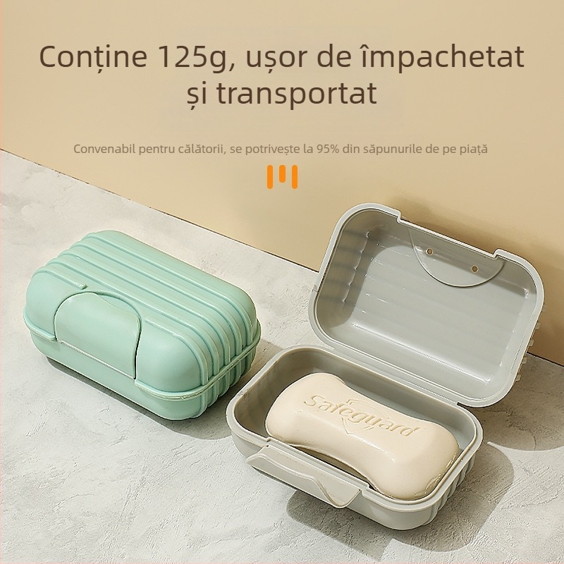 Cutie de săpun de călătorie cu capac etanș, impermeabilă, portabilă pentru săpun făcut manual