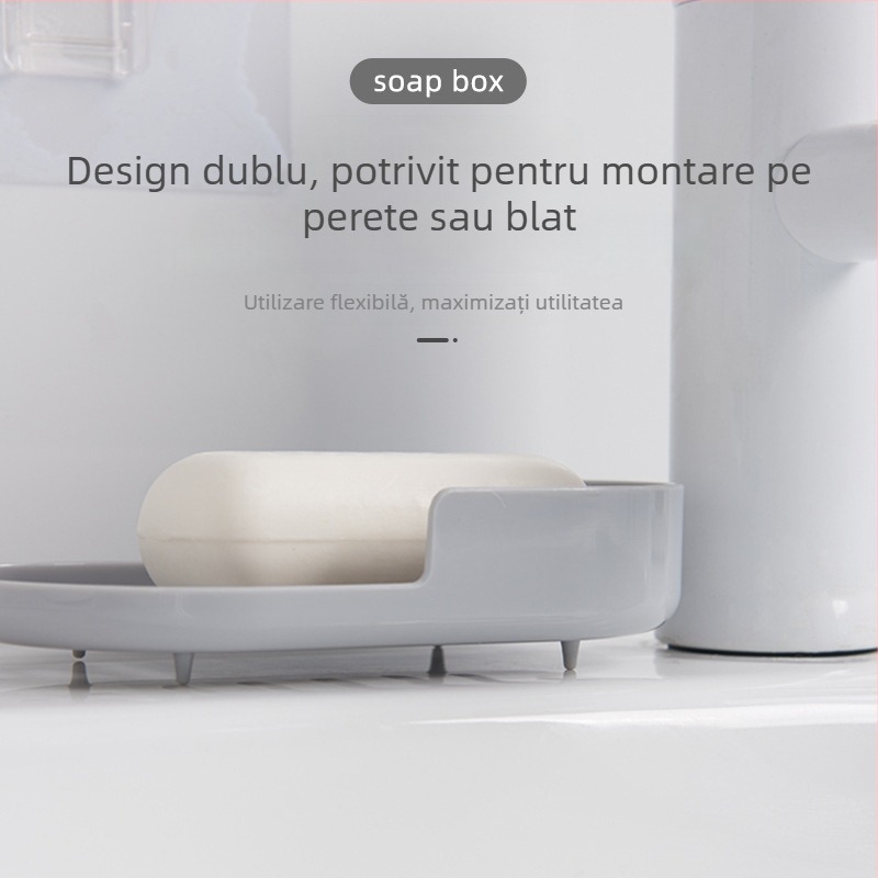 Suport de săpun montat pe perete, două etaje, cu drenaj pentru baie, fără găuri