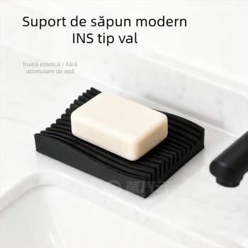 Vas de săpun cu drenaj pentru baie, suport de săpun modern, imprimat 3D