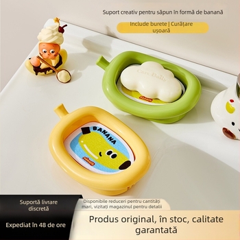 Cutie de depozitare pentru săpun cu drenaj și burete încorporat pentru curățarea feței, organizator pentru suprafața din baie