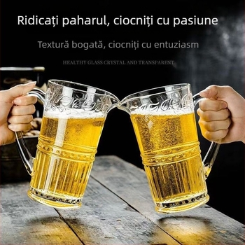 Carafă din sticlă cu model glaciar, capacitate mare pentru băuturi reci