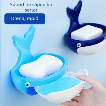 Suport de săpun pe perete, cu drenaj, dublu nivel
