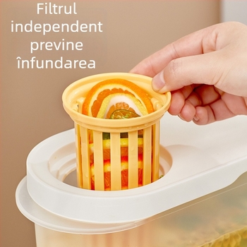 Sticlă de apă rece pentru uz casnic, 3,9 L, cu robinet, dispenser mare pentru ceai de fructe, design de vară pentru frigider