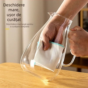 Ceainic din lemn de nuc cu sticlă borosilikată — rezistent la căldură, pentru apă rece, pentru oaspeți, design modern minimalist