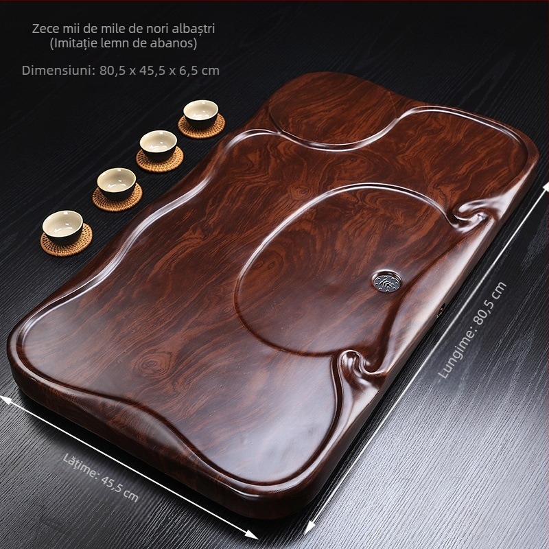 Tăviță pentru ceai cu model din lemn de abanos, pentru uz casnic, stil modern minimalist, tip drenaj, set Kung Fu de ceai, imitatie de lemn masiv, mese de ceai mari și mici