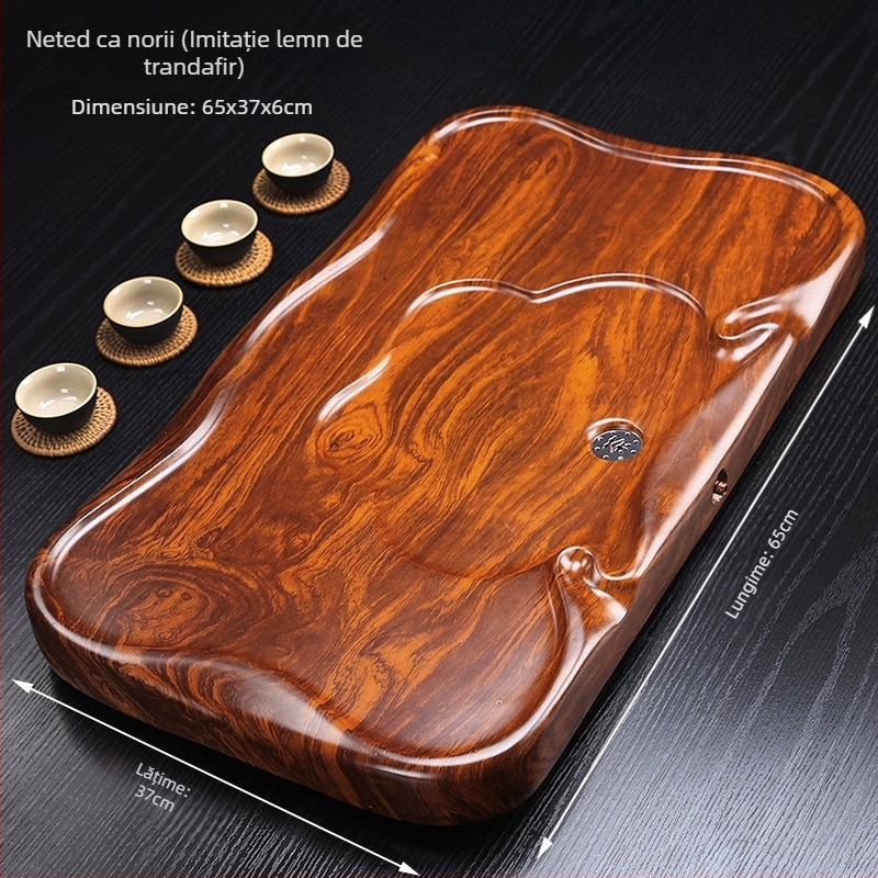 Tăviță pentru ceai cu model din lemn de abanos, pentru uz casnic, stil modern minimalist, tip drenaj, set Kung Fu de ceai, imitatie de lemn masiv, mese de ceai mari și mici
