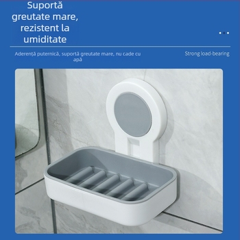 Suport de săpun montat pe perete, fără găuri, cu drenaj, suport dublu pentru săpun, săpun făcut manual în stoc