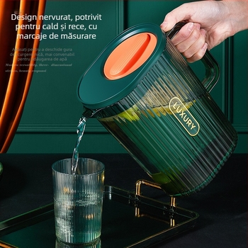 Set plastic pentru apă rece, uz casnic, corp gros, rezistent la temperaturi înalte, capacitate mare, transparență ridicată, include pahare