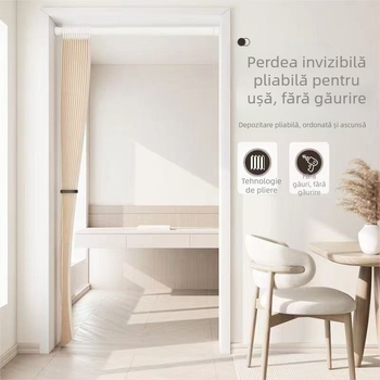 Cortină de duș pliabilă pentru baie, fără găuri, impermeabilă și rezistentă la mucegai, separator de intimitate