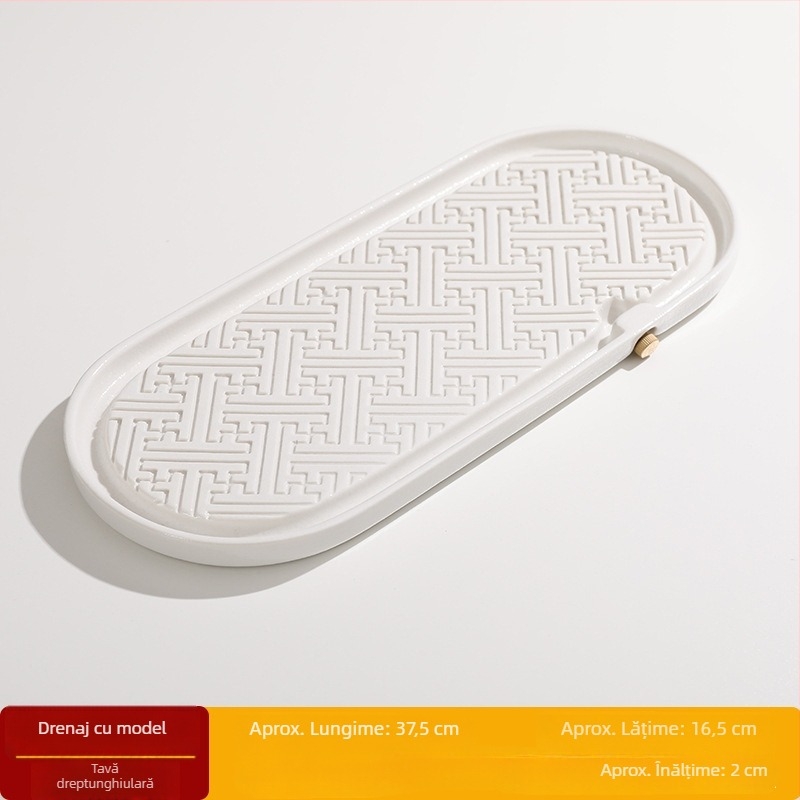 Tavă de ceai ceramică modernă pentru infuzie uscată, design minimalist, utilizare duală, dimensiune mică