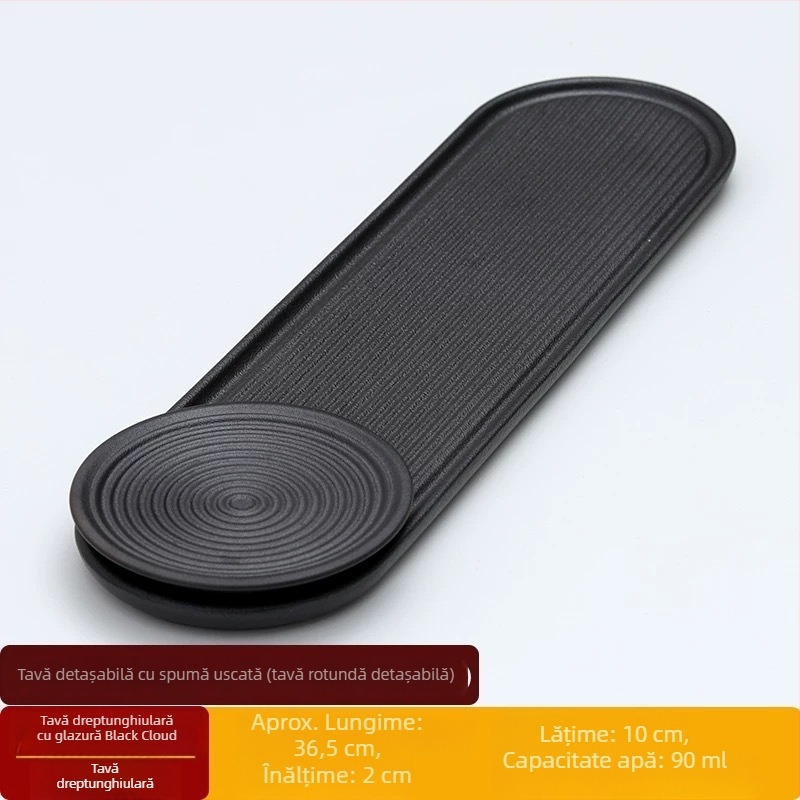 Tavă de ceai ceramică modernă pentru infuzie uscată, design minimalist, utilizare duală, dimensiune mică