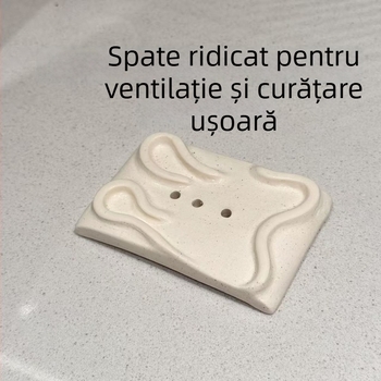 Suport ceramic pentru săpun, stil Nordic, cu găuri de drenaj, un singur nivel, pentru baie.