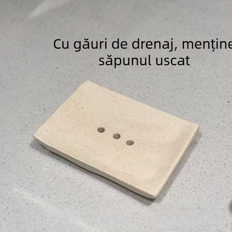 Suport ceramic pentru săpun, stil Nordic, cu găuri de drenaj, un singur nivel, pentru baie.