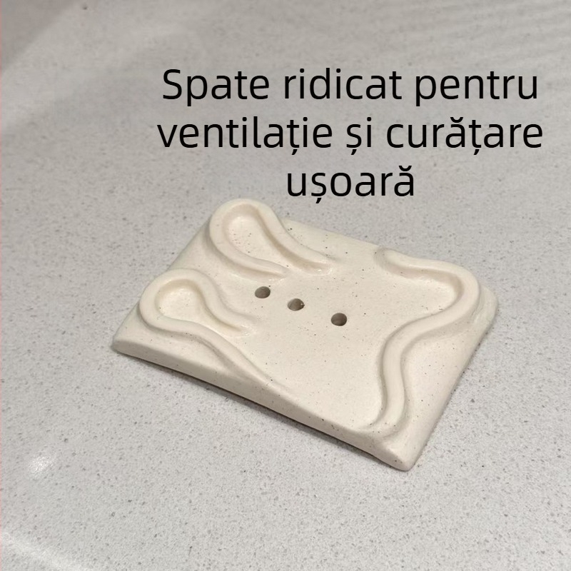 Suport ceramic pentru săpun, stil Nordic, cu găuri de drenaj, un singur nivel, pentru baie.