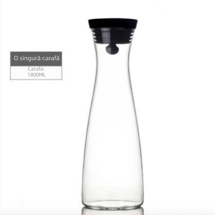 Sticlă din borosilikat transparentă pentru apă rece, cu capac, capacitate mare, stil nordic, pentru suc și băuturi reci