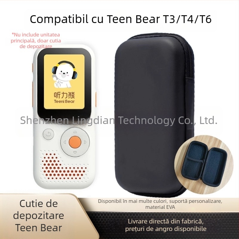 Cutie de depozitare T6 Hearing Bear pentru învățare prin repetare, carcasă rigidă de 2 inchi, portabil