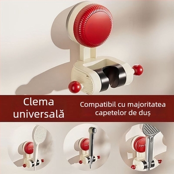 Suport pentru duș cu ventuză detașabil, bază reglabilă, montaj fără găuri