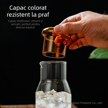 Cană de suc din sticlă borosilikată, pentru uz casnic, rezistentă la temperaturi, recipient pentru băuturi reci pentru o singură persoană