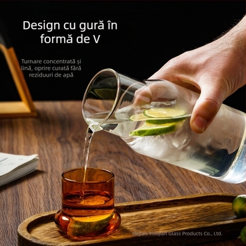 Cană de suc din sticlă borosilikată, pentru uz casnic, rezistentă la temperaturi, recipient pentru băuturi reci pentru o singură persoană