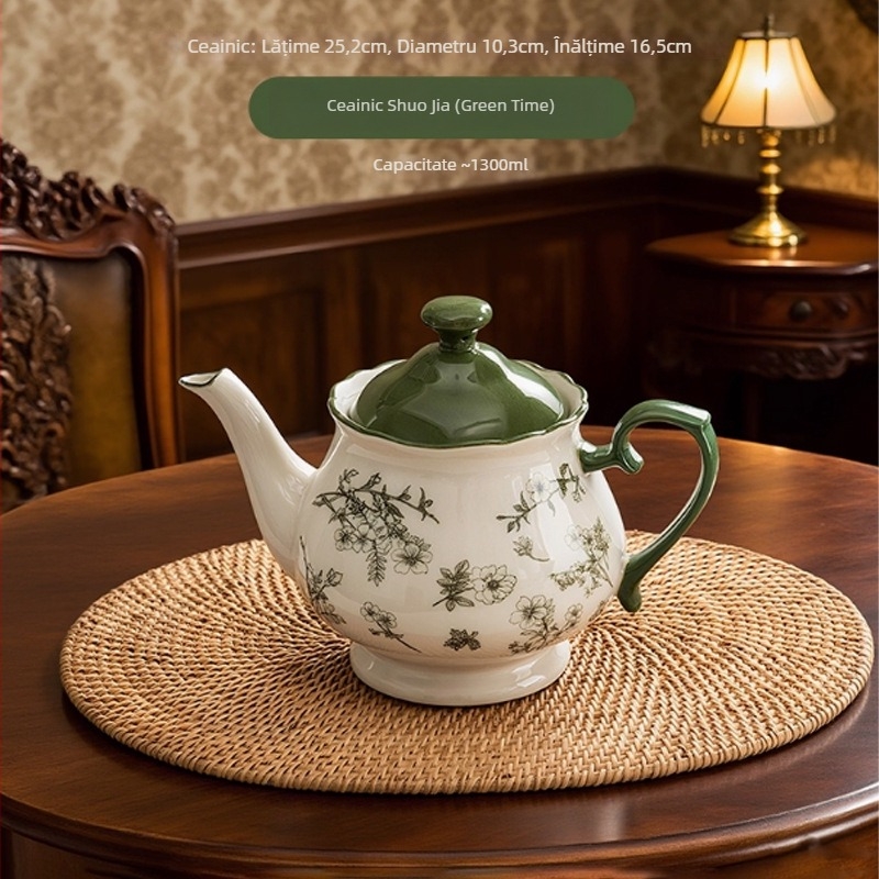 Shunxiang set ceramic pentru cafea cu ceașcă și farfurioară, în cutie cadou, ceașcă ceramică personală, design vintage pentru femei