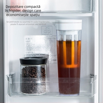 Recipient pentru cafea Cold Brew cu infuzor pentru ceai de fructe, sticlă etanșă cu filtru
