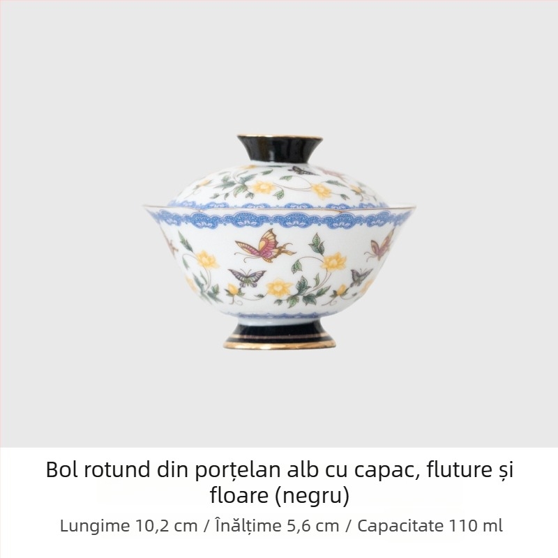 Ceainic din porțelan și gaiwan, set mic pentru casă și birou, cești de ceai elegante, set Kung Fu pentru ceai