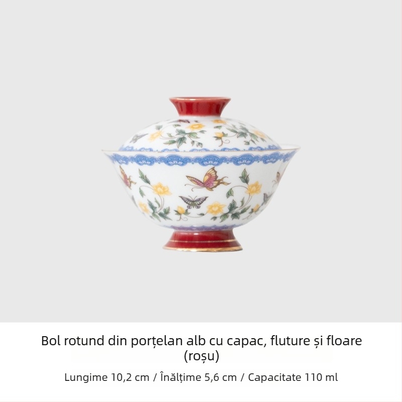 Ceainic din porțelan și gaiwan, set mic pentru casă și birou, cești de ceai elegante, set Kung Fu pentru ceai