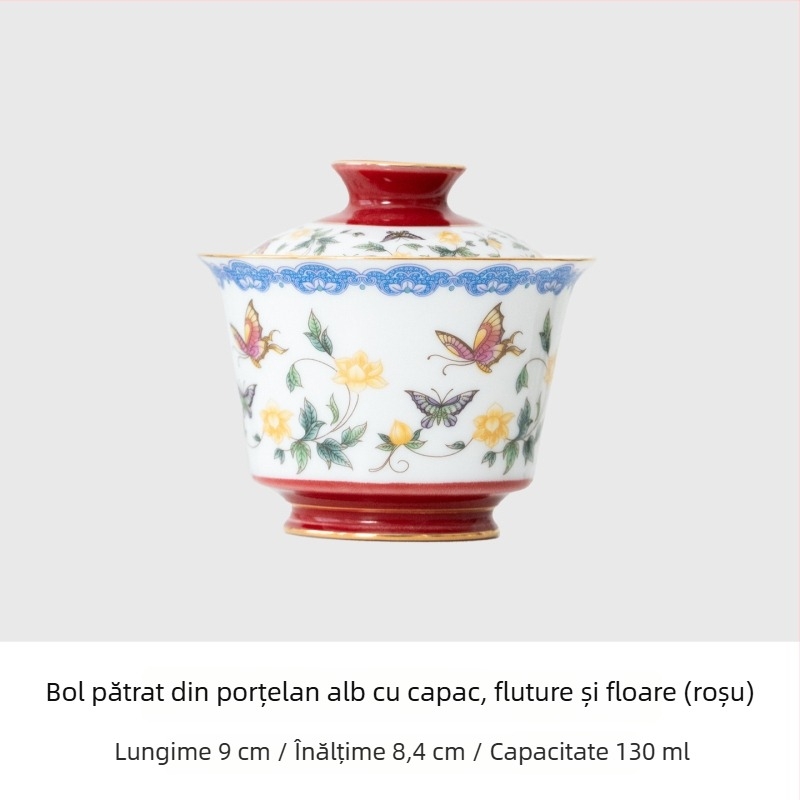 Ceainic din porțelan și gaiwan, set mic pentru casă și birou, cești de ceai elegante, set Kung Fu pentru ceai