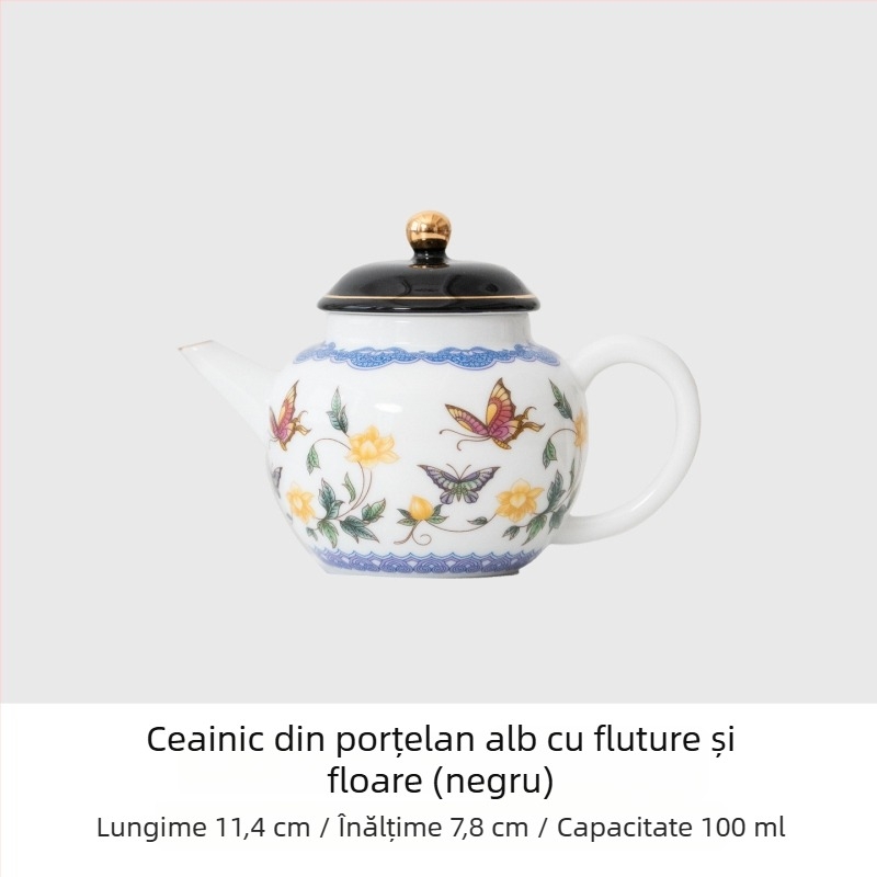 Ceainic din porțelan și gaiwan, set mic pentru casă și birou, cești de ceai elegante, set Kung Fu pentru ceai