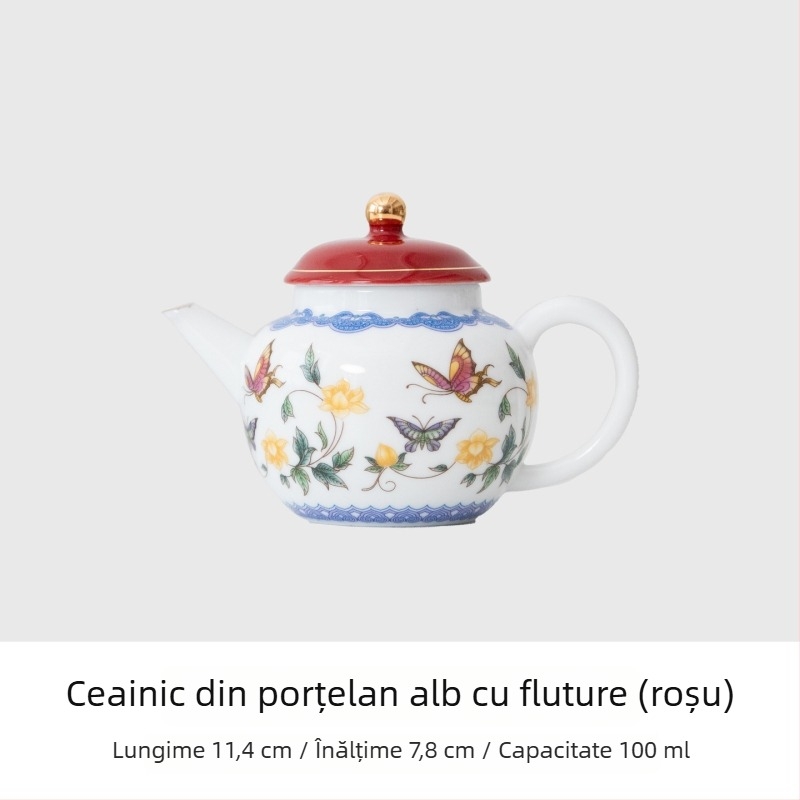 Ceainic din porțelan și gaiwan, set mic pentru casă și birou, cești de ceai elegante, set Kung Fu pentru ceai