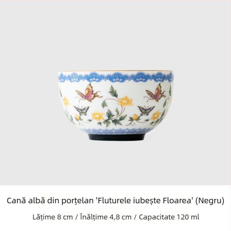 Ceainic din porțelan și gaiwan, set mic pentru casă și birou, cești de ceai elegante, set Kung Fu pentru ceai