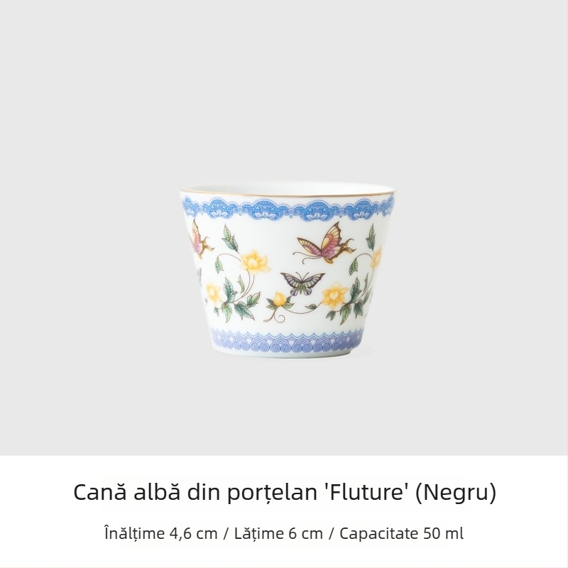 Ceainic din porțelan și gaiwan, set mic pentru casă și birou, cești de ceai elegante, set Kung Fu pentru ceai