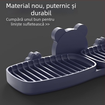 Cutie de săpun creativă, cu două etaje, fără găuri, montată pe perete, lucrată manual, cu drenaj și ventuză pentru baie
